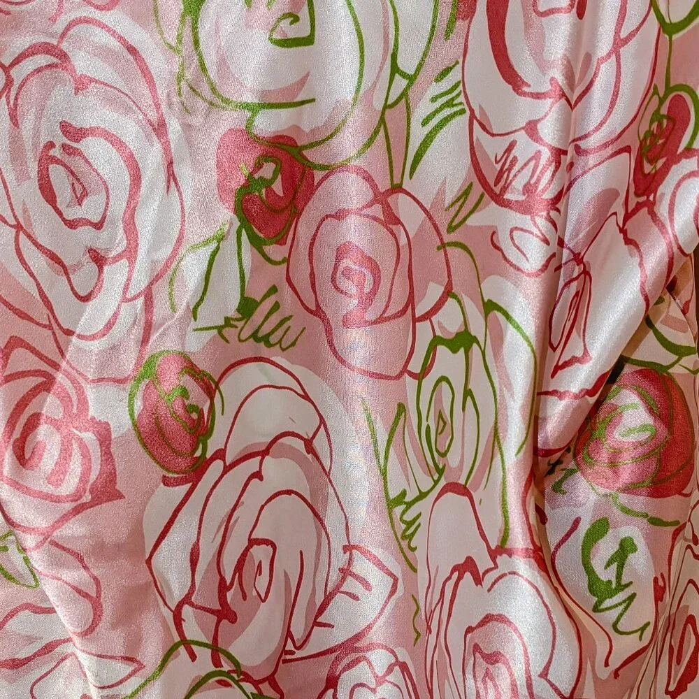 Pink Rose Satin Cami & Shorts Set - Picture 3 of 12
